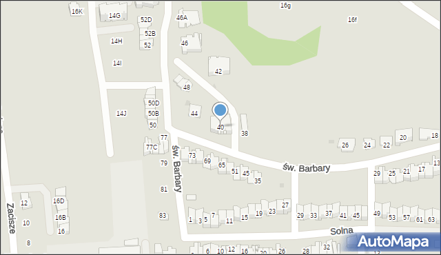 Wieliczka, św. Barbary, 40, mapa Wieliczka