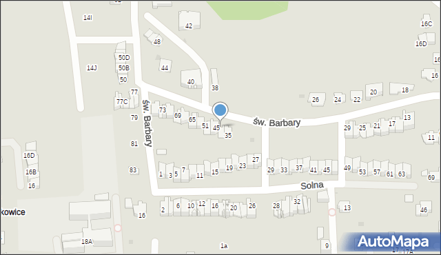 Wieliczka, św. Barbary, 43, mapa Wieliczka