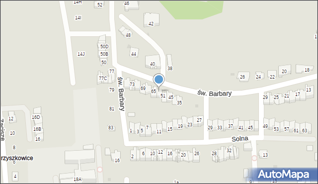 Wieliczka, św. Barbary, 63, mapa Wieliczka