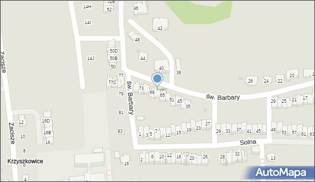 Wieliczka, św. Barbary, 67, mapa Wieliczka