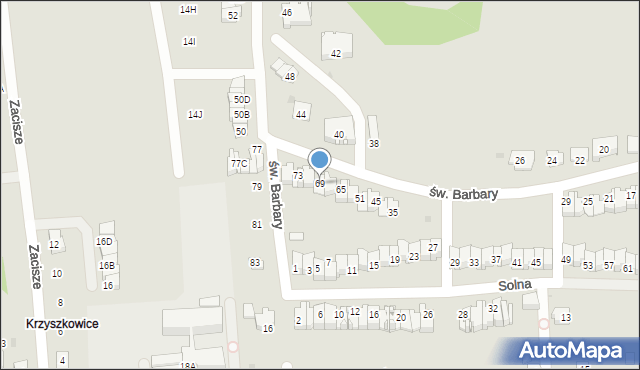 Wieliczka, św. Barbary, 69, mapa Wieliczka