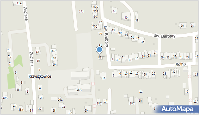 Wieliczka, św. Barbary, 83, mapa Wieliczka