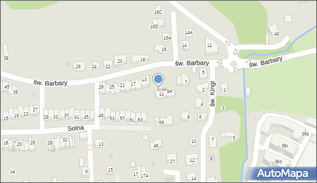 Wieliczka, św. Barbary, 9, mapa Wieliczka