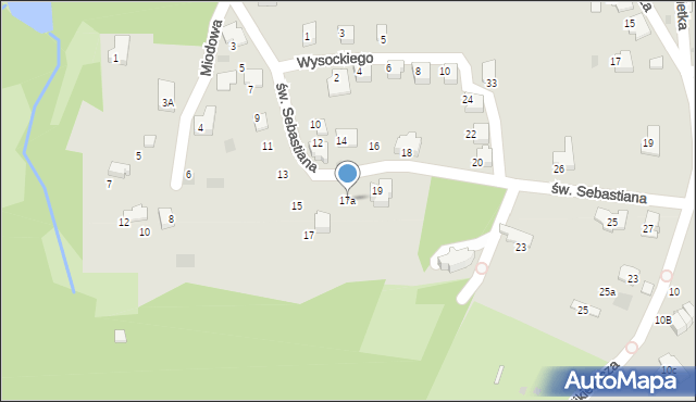 Wieliczka, św. Sebastiana, 17a, mapa Wieliczka