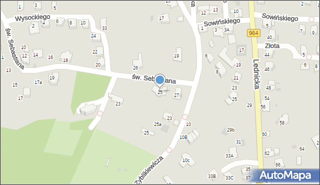 Wieliczka, św. Sebastiana, 25, mapa Wieliczka