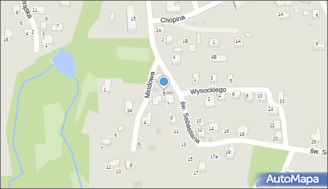 Wieliczka, św. Sebastiana, 5, mapa Wieliczka