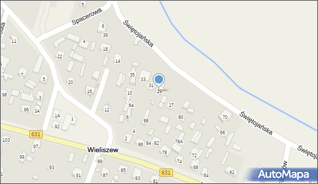 Wieliszew, Świętojańska, 29, mapa Wieliszew