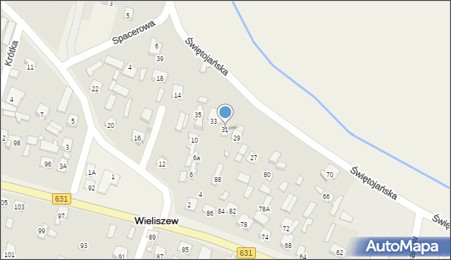 Wieliszew, Świętojańska, 31, mapa Wieliszew