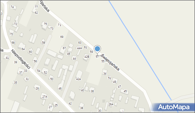 Wieliszew, Świętojańska, 57, mapa Wieliszew
