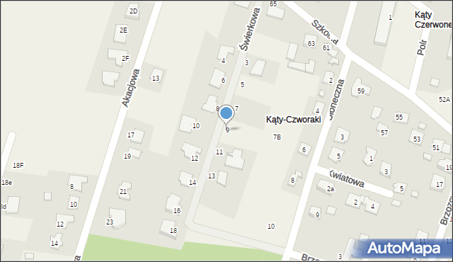 Wieniec, Świerkowa, 9, mapa Wieniec