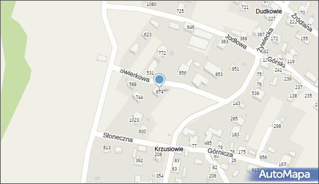 Wieprz, Świerkowa, 674, mapa Wieprz