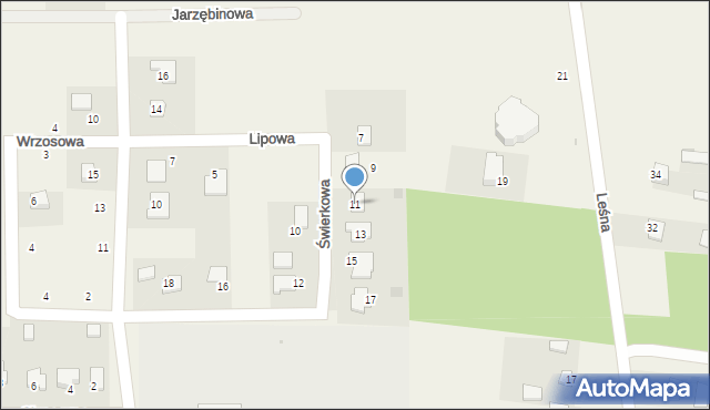 Wierzbica-Osiedle, Świerkowa, 11, mapa Wierzbica-Osiedle