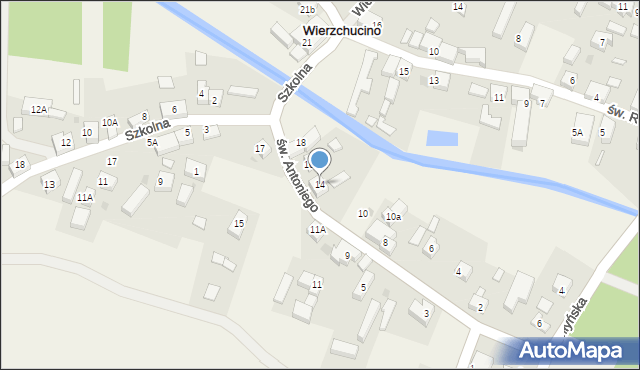 Wierzchucino, św. Antoniego, 14, mapa Wierzchucino