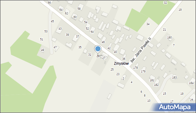 Wilcza Wola, św. Jana Pawła II, 29, mapa Wilcza Wola