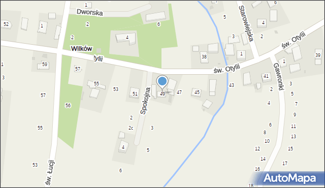 Wilków, św. Otylii, 49, mapa Wilków