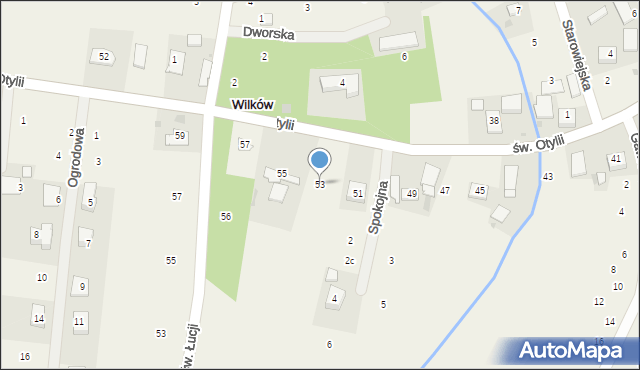Wilków, św. Otylii, 53, mapa Wilków