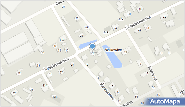 Wilkowice, Święciechowska, 21, mapa Wilkowice