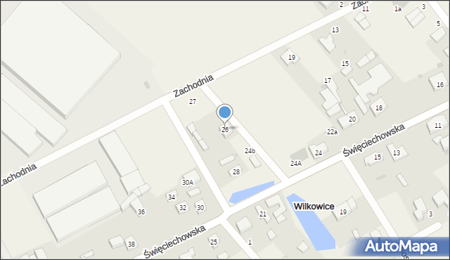 Wilkowice, Święciechowska, 26, mapa Wilkowice