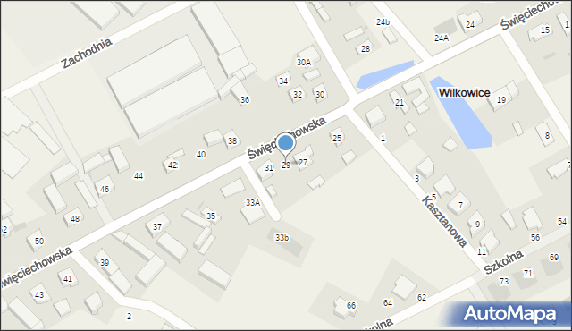 Wilkowice, Święciechowska, 29, mapa Wilkowice
