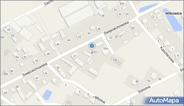Wilkowice, Święciechowska, 35, mapa Wilkowice