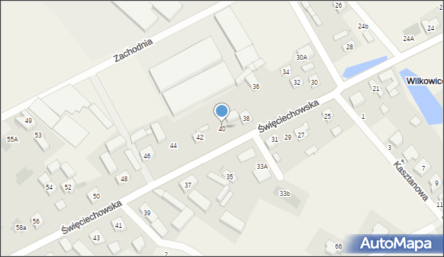 Wilkowice, Święciechowska, 40, mapa Wilkowice