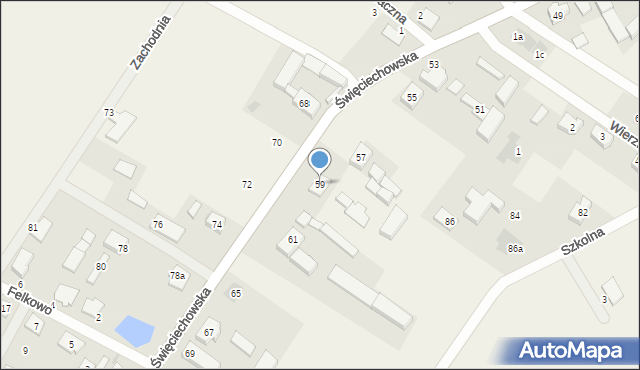 Wilkowice, Święciechowska, 59, mapa Wilkowice