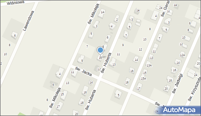 Wilkszyn, św. Huberta, 10, mapa Wilkszyn