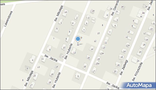 Wilkszyn, św. Huberta, 11, mapa Wilkszyn