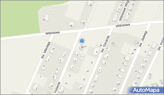 Wilkszyn, św. Huberta, 1a, mapa Wilkszyn