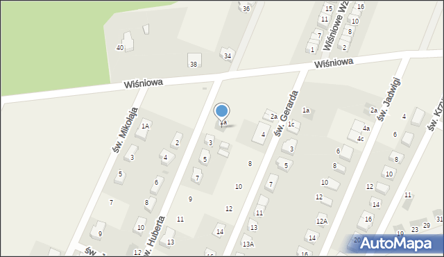 Wilkszyn, św. Huberta, 1b, mapa Wilkszyn