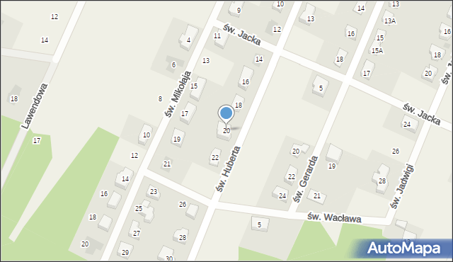 Wilkszyn, św. Huberta, 20, mapa Wilkszyn