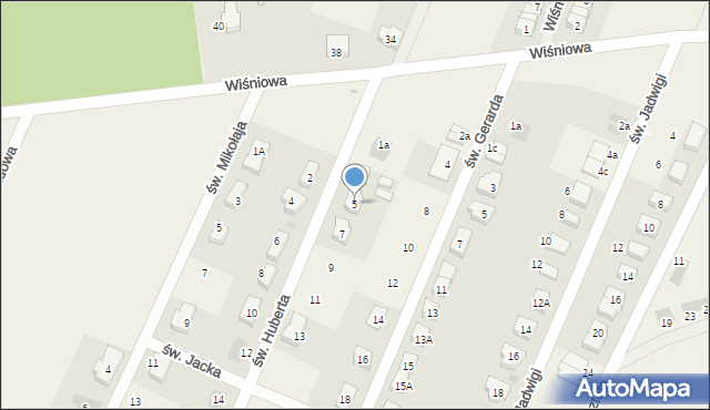 Wilkszyn, św. Huberta, 5, mapa Wilkszyn