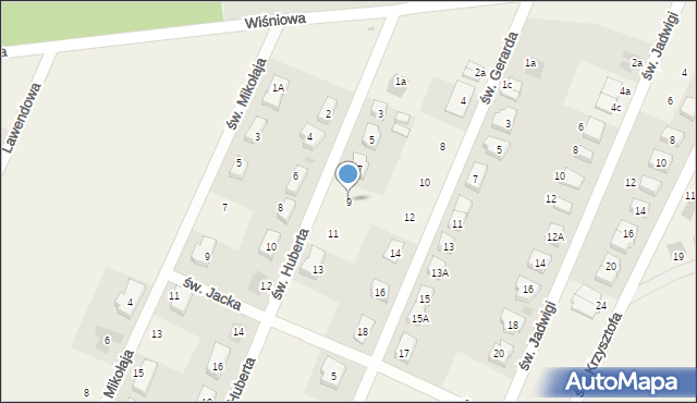 Wilkszyn, św. Huberta, 9, mapa Wilkszyn