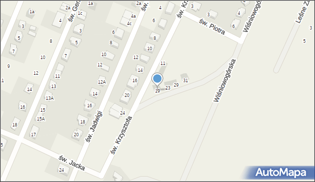 Wilkszyn, św. Krzysztofa, 19, mapa Wilkszyn
