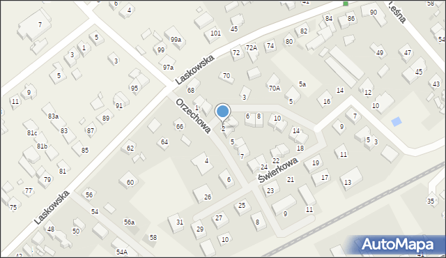 Wiry, Świerkowa, 2, mapa Wiry