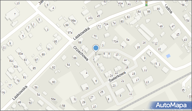 Wiry, Świerkowa, 4, mapa Wiry