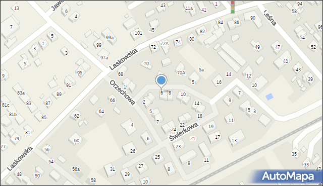 Wiry, Świerkowa, 6, mapa Wiry