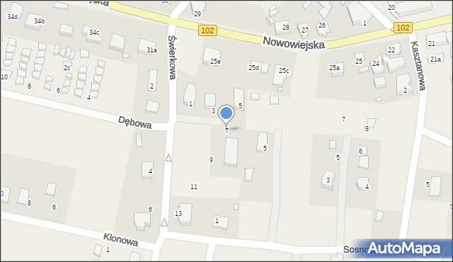 Wisełka, Świerkowa, 7, mapa Wisełka