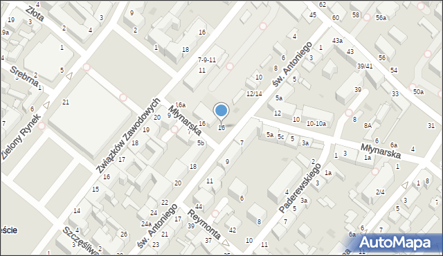 Włocławek, św. Antoniego, 16, mapa Włocławka