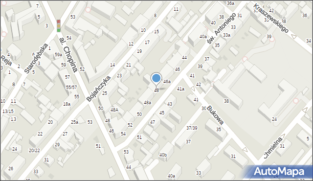 Włocławek, św. Antoniego, 48, mapa Włocławka