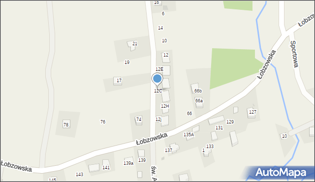 Włosań, św. Antoniego, 12C, mapa Włosań