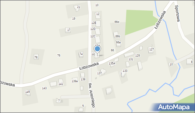 Włosań, św. Antoniego, 12k, mapa Włosań