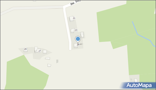 Włosań, św. Rity, 25, mapa Włosań