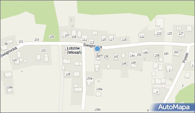 Włosań, Świątnicka, 136, mapa Włosań