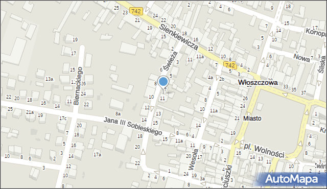 Włoszczowa, Świeża, 9, mapa Włoszczowa