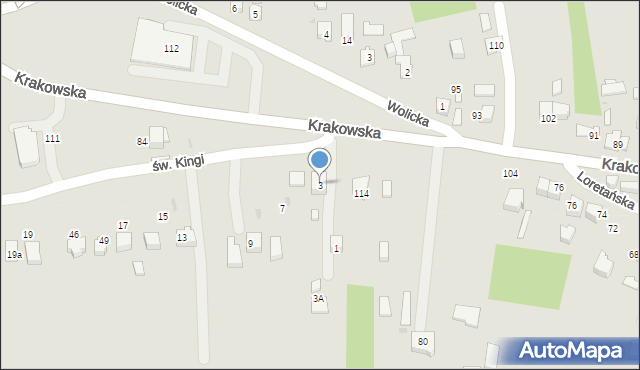 Wojnicz, św. Kingi, 3, mapa Wojnicz