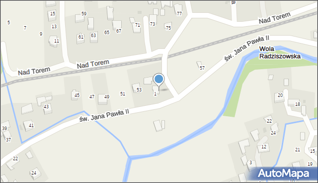 Wola Radziszowska, św. Jana Pawła II, 55, mapa Wola Radziszowska