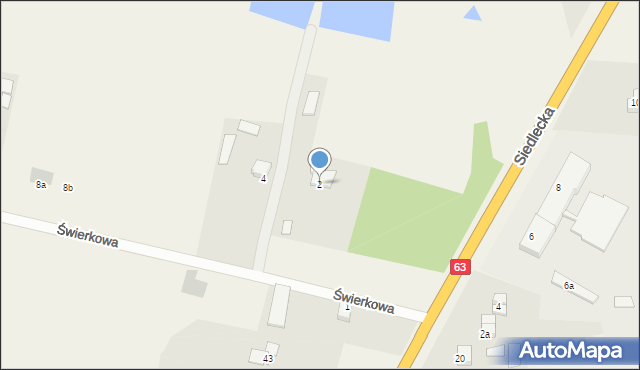 Wola Suchożebrska, Świerkowa, 2, mapa Wola Suchożebrska