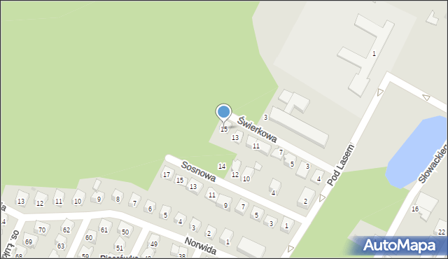 Wolbrom, Świerkowa, 15, mapa Wolbrom