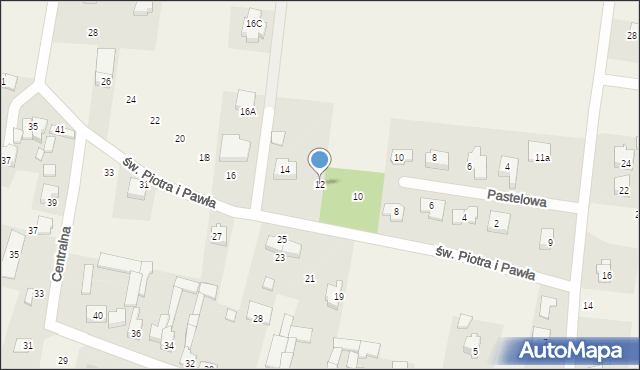 Wolica, św. Piotra i Pawła, 12, mapa Wolica
